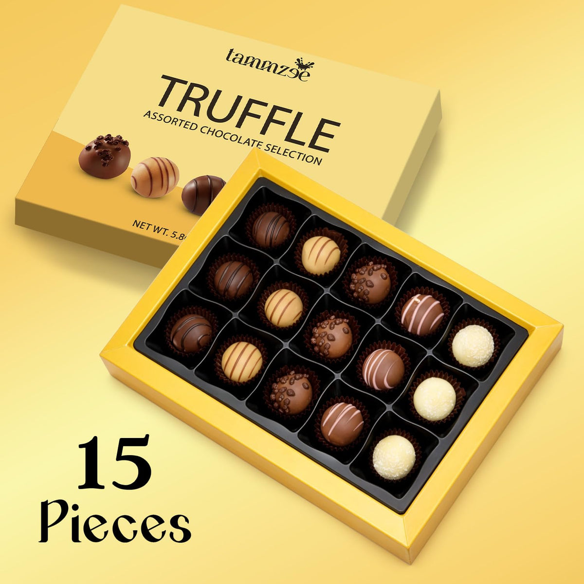 Mothers Day Assorted Chocolate Truffle Gift Box - 15 Count. Ideal Assorted Chocolate Gift Box for Easter, Anniversary, Birthday and Special Occasions