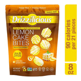Drizzilicious Lemon Cake Bites, Mini Rice Cakes, Vegan,Gluten Free, NON GMO, Clean Snack 8 oz Bag (1)