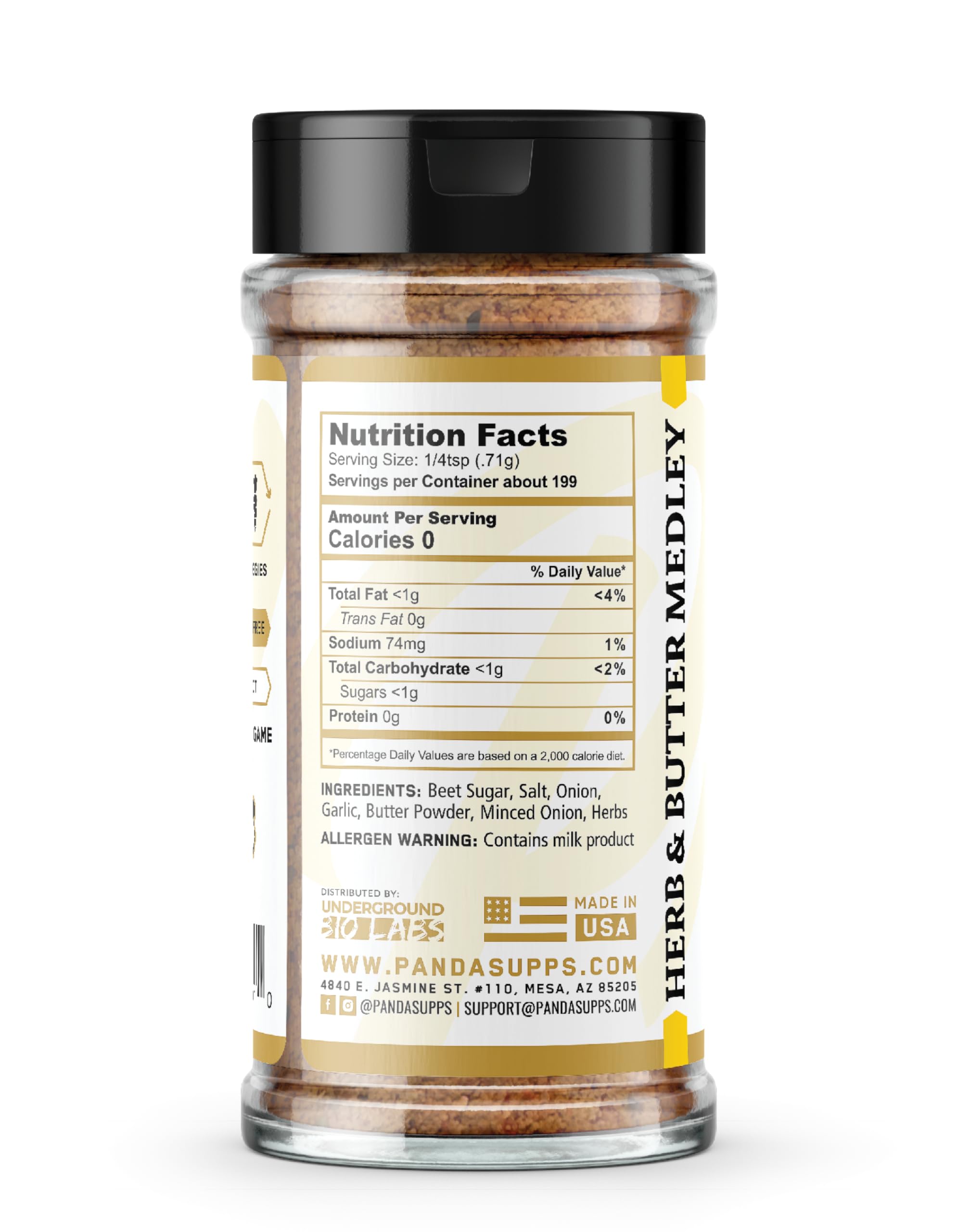 Underground Bio Labs | Prep By Jefe Premium Seasoning | Low Sugar/Sodium | MSG/Gluten Free | 13 Mouthwatering Flavors (5oz) (Herb & Butter Medly)