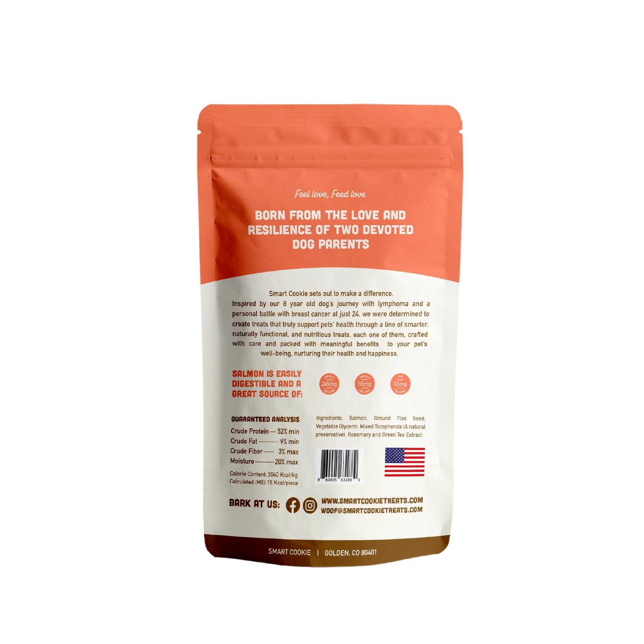 Smart Cookie Salmon Jerky Dog Treats - DHA & Omega Strips for Dogs & Puppies with Allergies, Sensitive Stomachs with Wild Caught Alaskan Salmon