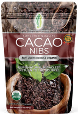 Cacao Nibs Organic - 100% Dark Chocolate Chips - Raw, Unsweetened Cocoa Pieces - 16 Oz - Keto and Vegan Superfood - Healthy Sugar Free Snack or Add to Smoothies or Baking by Pure Natural Miracles