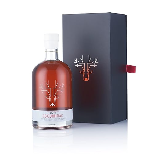Escuminac Canadian Maple Syrup - 16.9 Fl Oz Glass Bottle, Gift-Ready Box | Extra Rare Amber Rich Taste | 100% Pure & Organic | Gourmet Gift from