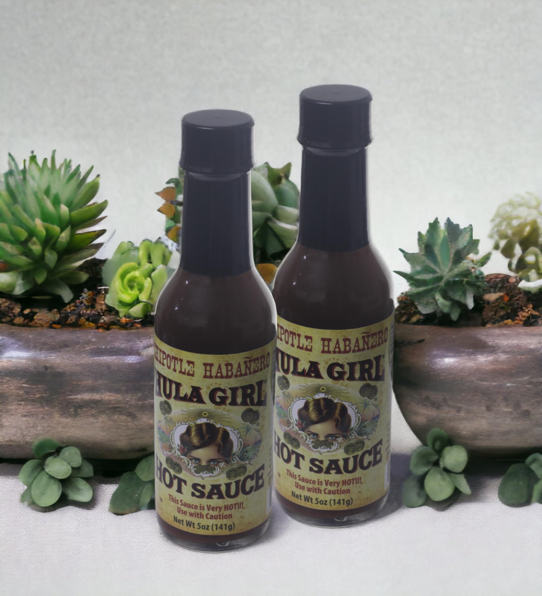Hula Girl Chipotle Habañero Hot Sauce 5 Oz (0.31 Lb) 141 Grams (Pack of 2)