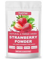 TUOTAI Freeze Dried Strawberry Powder, 4 Ounces, Strawberry Powder for Smoothie, Cake, Drinks and Baking Food