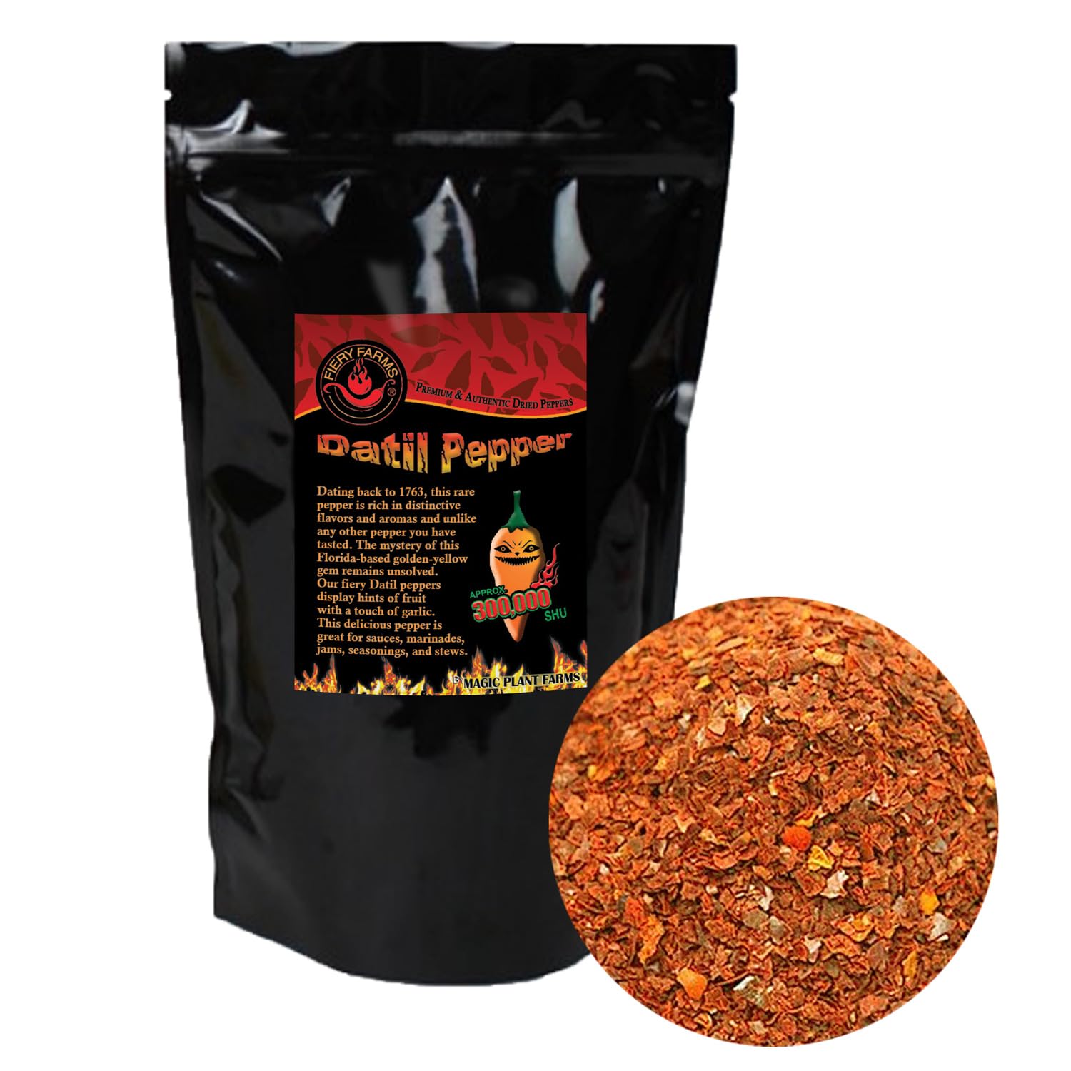 Orange Datil Pepper Powder by Magic Plant, 1 Kg Bulk - 200K-400K SHU | Rare Sweet Heat with Tangy Fruity Flavor | Pure Fine Ground Chili for Creative