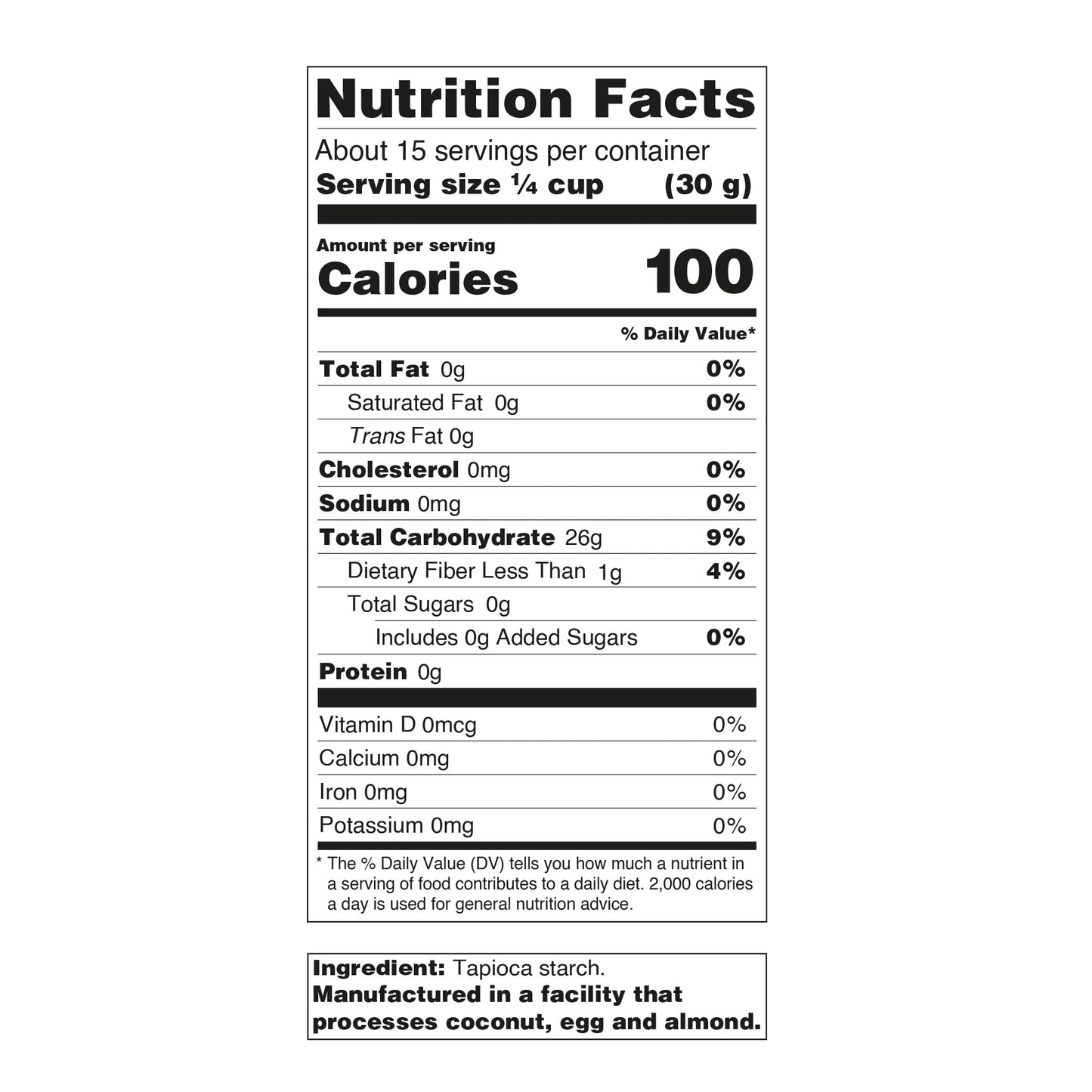 Just About Foods Tapioca Flour, Gluten & Grain Free, No Artificial Flavors, Paleo & Kosher Certified 1 LB