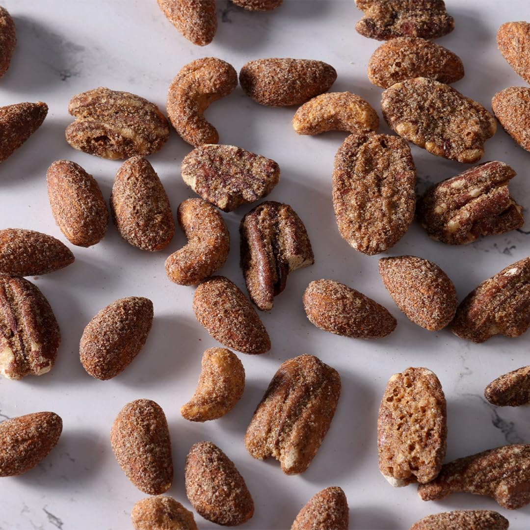 BobbySue's Nuts Some Like It Hot Gourmet Nut Mix, Spicy Snacks, All Natural, Gluten Free, Low Sugar, and High Protein Nuts Mix of Almonds, Cashews