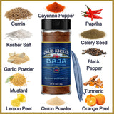 Grub Kicker assorted 4 pack includes: Wildflower Herbes De Provence, Appalachian All Purpose, Baja Fish Taco, Public House Sunday Roast. Premium