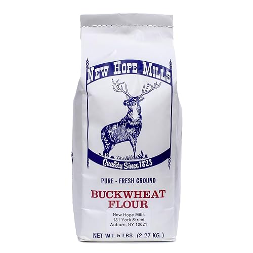 New Hope Mills Whole Buckwheat Flour, Pure Fresh Ground, Non-GMO, USA Grown, Rich Nutty Flavor, 5 lb Bag