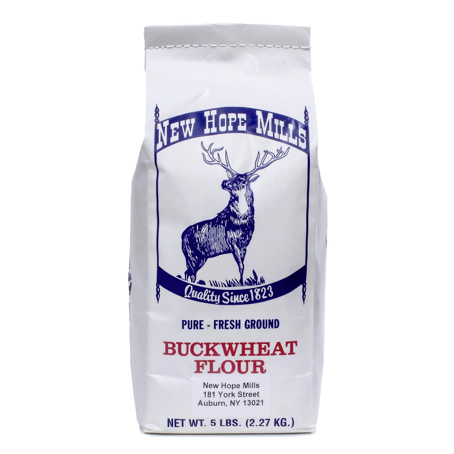 New Hope Mills Whole Buckwheat Flour, Pure Fresh Ground, Non-GMO, USA Grown, Rich Nutty Flavor, 5 lb Bag