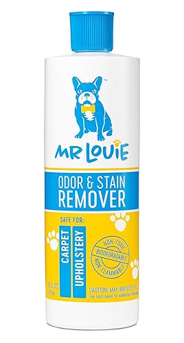 MR LOUIE Stain & Odor Remover for Carpet & Upholstery - Precision Pour No-Spray Cleaner Tough on Dog & Cat Urine, Vomit & Kid Stains with No Chemical