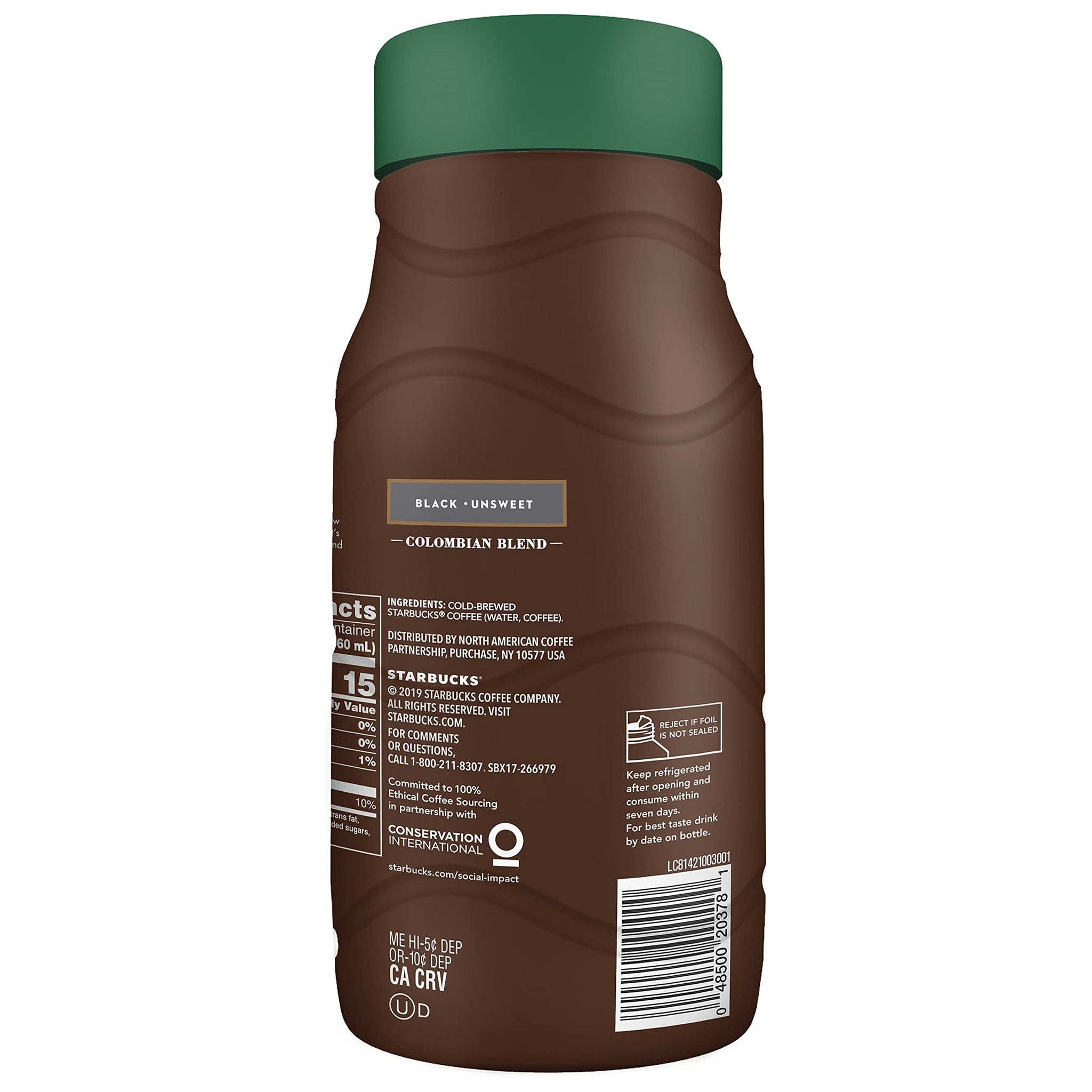 Starbucks Cold Brew Coffee, Black Unsweetened, 40 Fl Oz Bottle - Colombian Blend