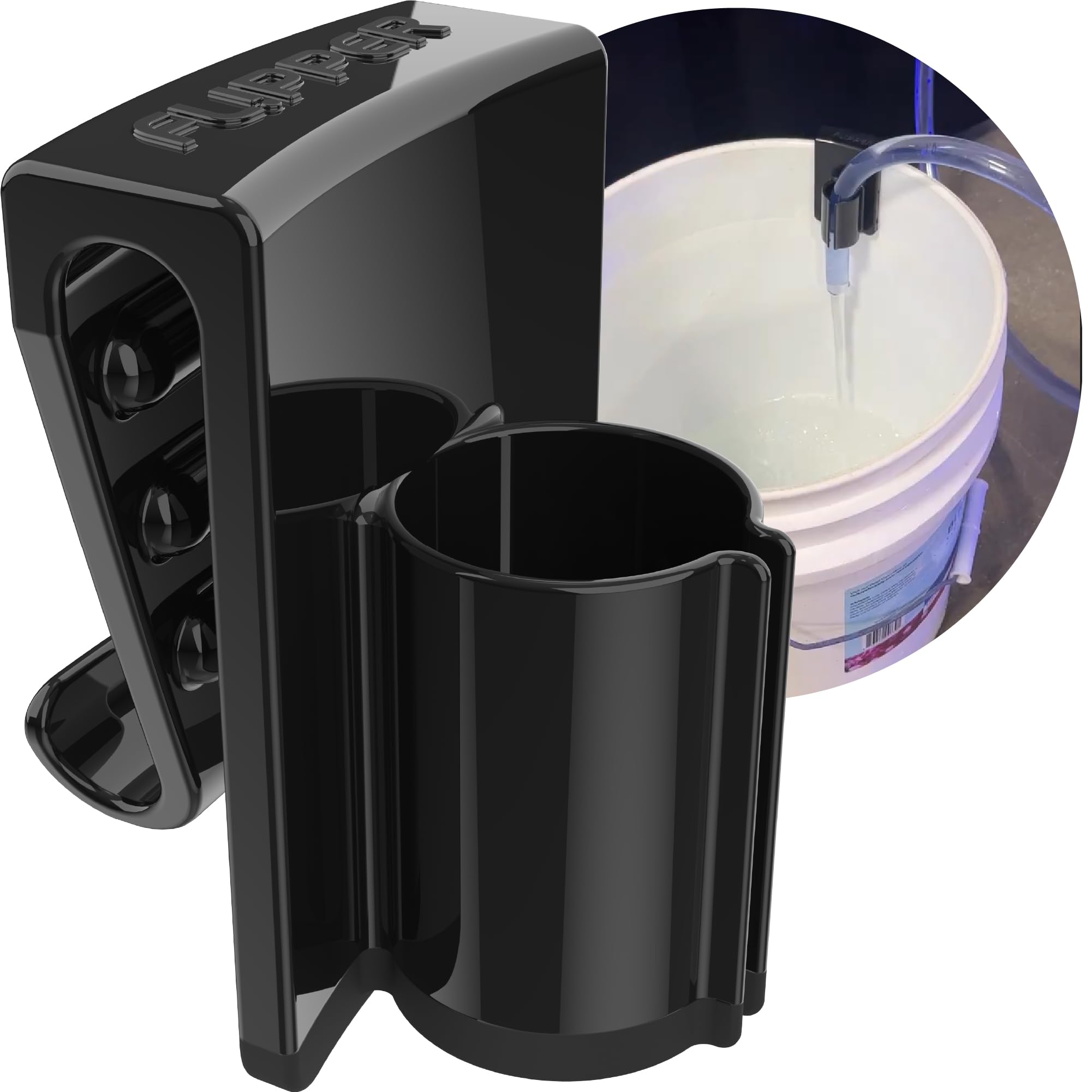 Flipper Bucket Buddy Aquarium Bucket Organizer, Hose Holder Clip for 5 Gallon Buckets, Fish Tank Water Change Caddy for Siphon Hose, Scraper, Net