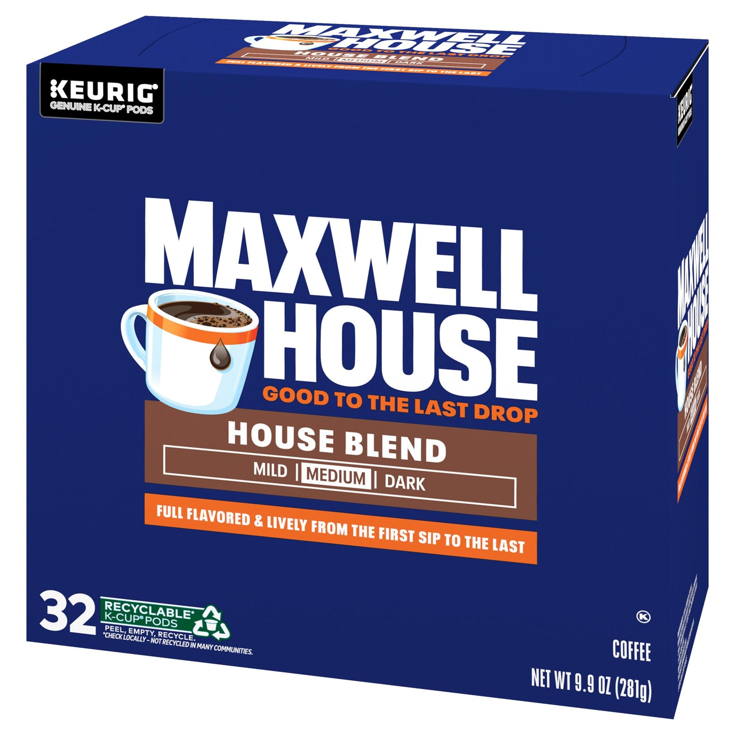 Maxwell House House Blend Medium Roast K-Cup® Coffee Pods (32 ct Box)