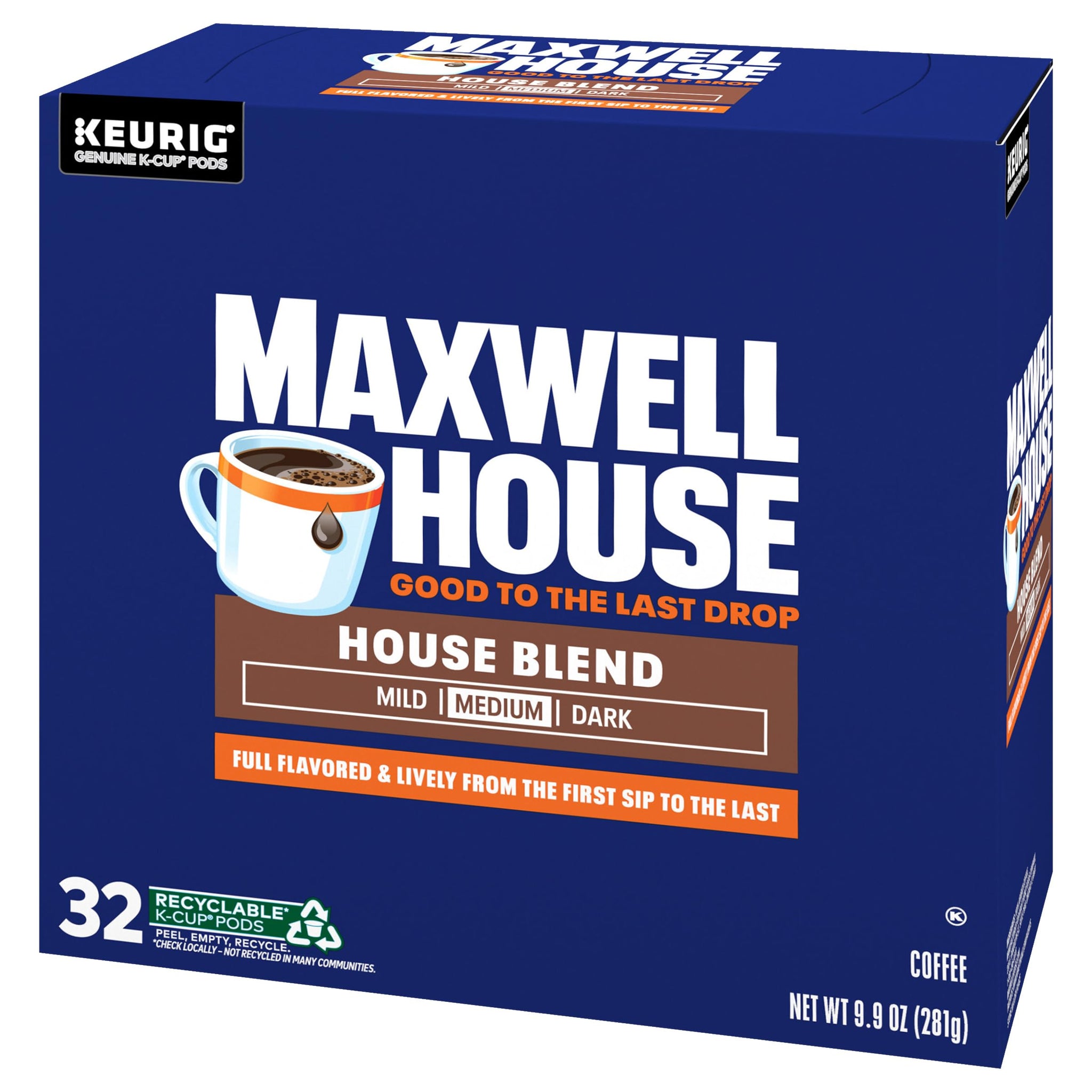Maxwell House House Blend Medium Roast K-Cup® Coffee Pods (32 ct Box)