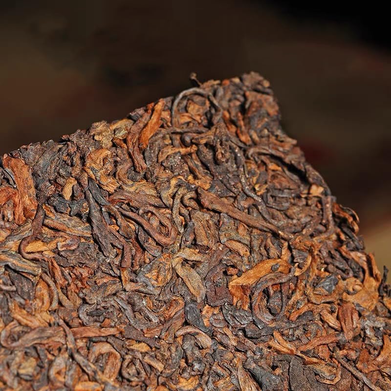 Yunnan Pu'er Tea Brick - Fermented Black Tea Since 2009, Organic Pu-erh 500g Package With Bamboo Leaves, Traditional Method