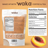 Waka Instant Black Tea Mix, Peach Flavored - 100% Tea Leaves, No Additives, Unsweetened Tea Powder for 50 Quarts or 200 Cups - Easy and Quick Hot or