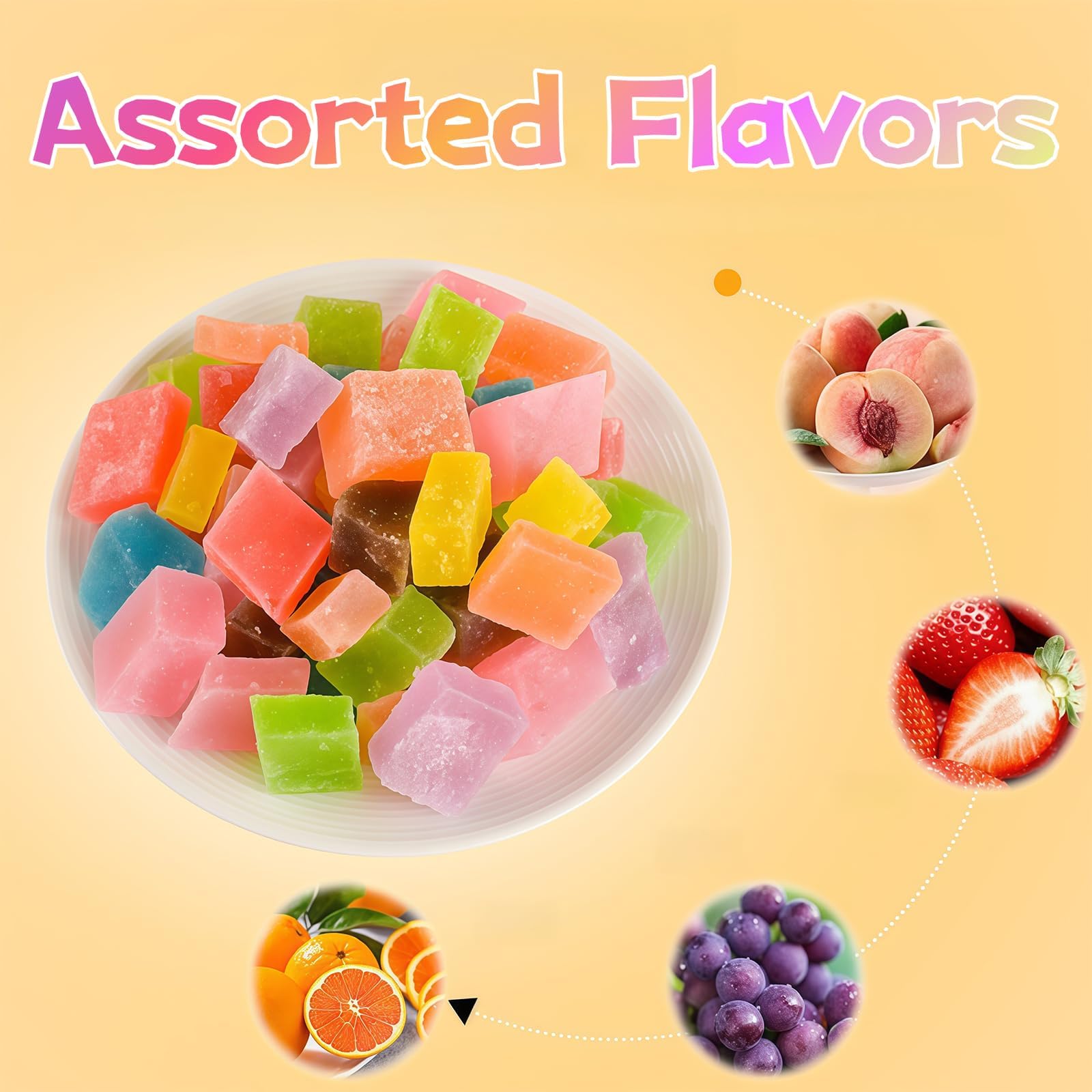 7.05oz Crystal Candy, Fruit Flavors Gem Crystal Amber Candies, Colourful Assorted Gummy, Irresistible Crispy-Chewy Texture Asmr Gems Crunchy Outside