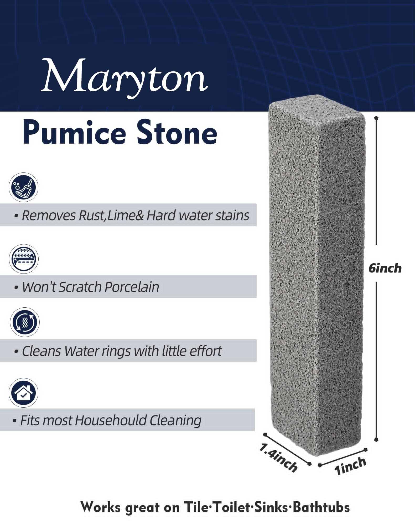 Maryton Pumice Stone for Toilet Cleaning, Non Scratch Pumice Stone for Cleaning Hard Water Stain on Toilet Bowl, Tile, Kitchen, Pack of 16