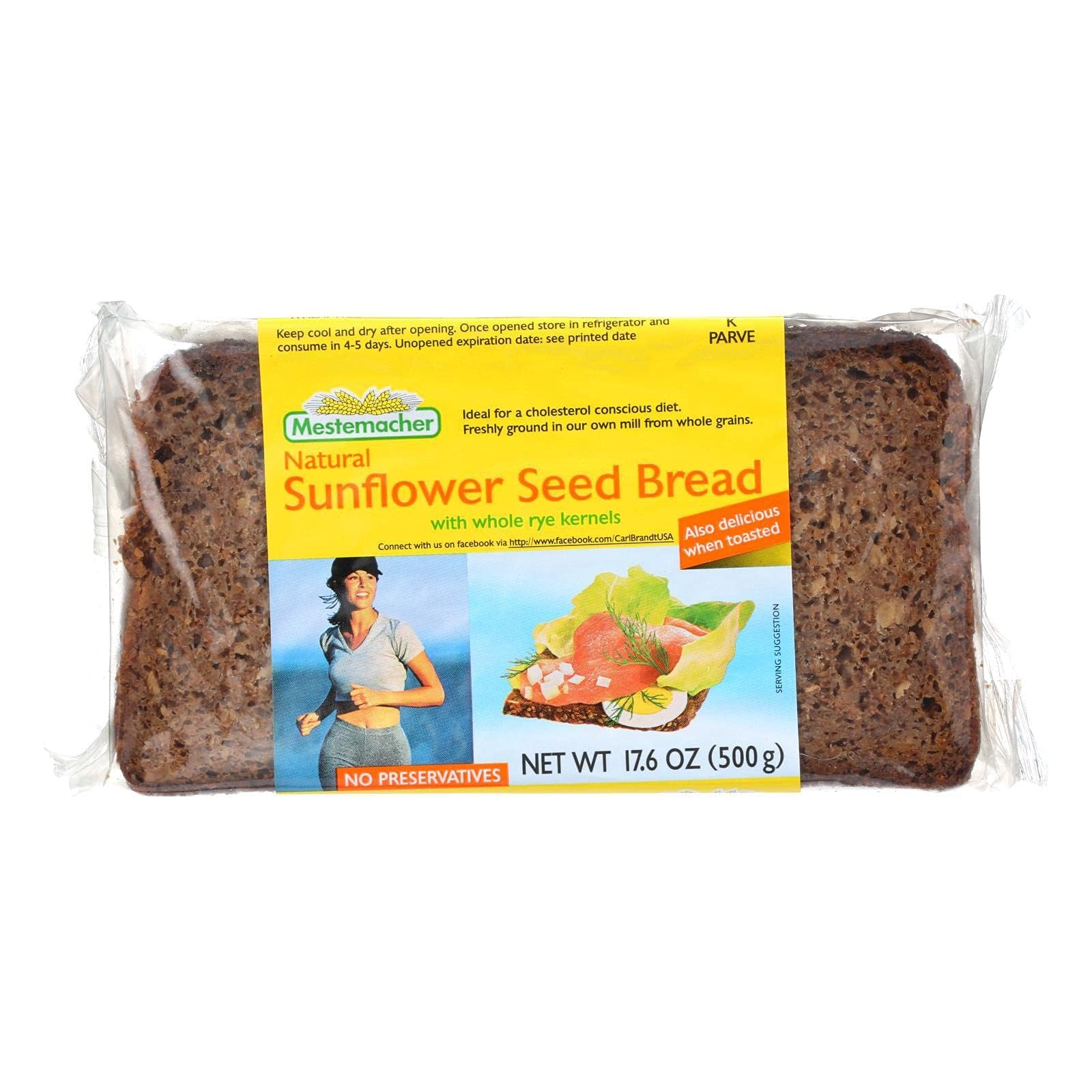 Mestemacher Bread Bread Sunflower Seed 17.6 oz. (Pack of 12)