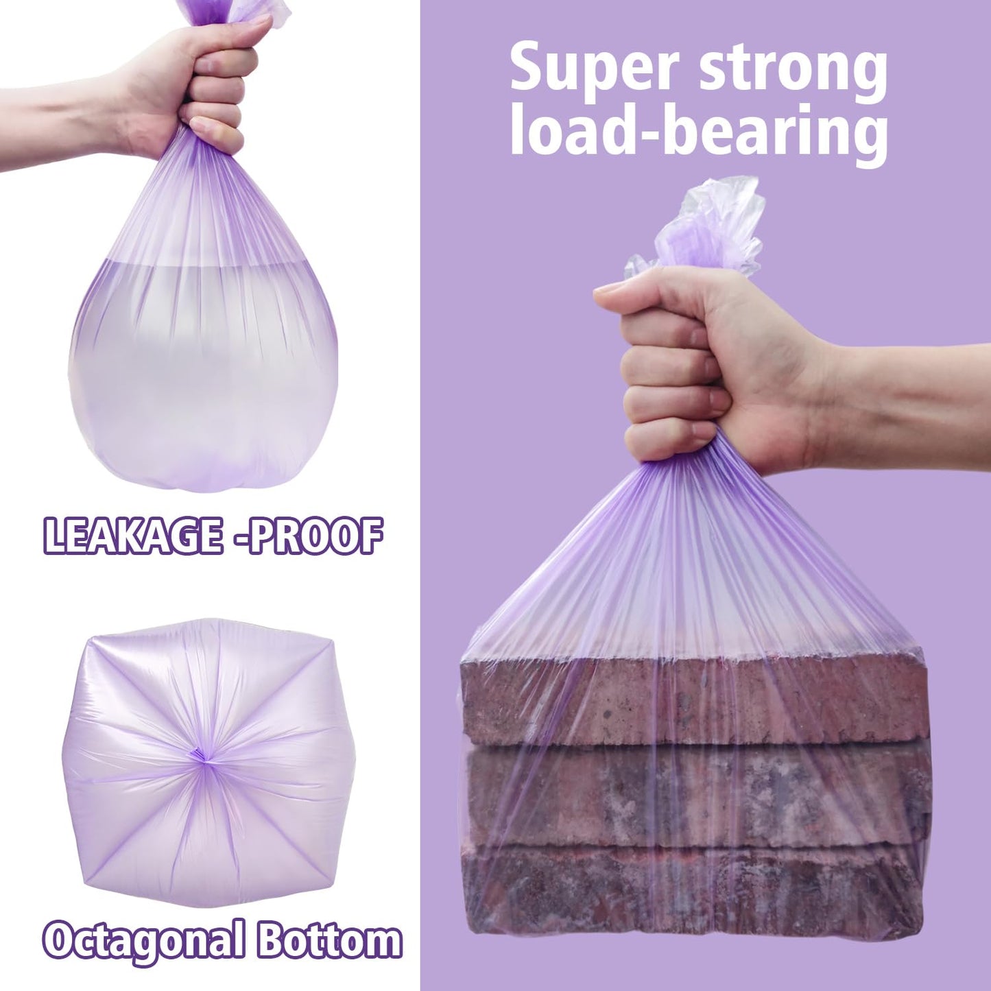 FUGUIR 4 Gallon Trash Bags, 120 Counts Small Colorful Garbage Bags, Easy Tearing Wastebasket Bin Liners for Home Office Kitchen, 6 Colors