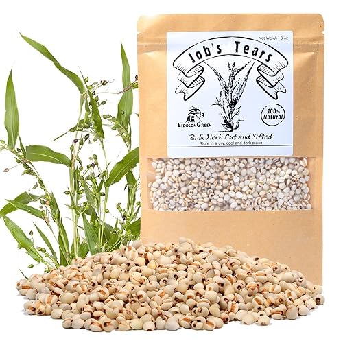 EidolonGreen [China Medicinal Herb] Organic Roasted Job's Tears Tea (Coix/???/Yi Mi Ren) - 100% Natural Dried Bulk Herb, 3oz