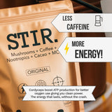 STIR Premium Instant Mushroom Coffee | Lion’s Mane, Chaga, Reishi, Cordyceps, Shiitake, Turkey Tail | Organic Cacao, Vanilla, Coconut MCTs | Focus