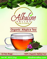 Allspice Tea Organic - 100% Alkaline - 15 Unbleached/Chemical-Free Tea bags - Caffeine-Free, No GMO