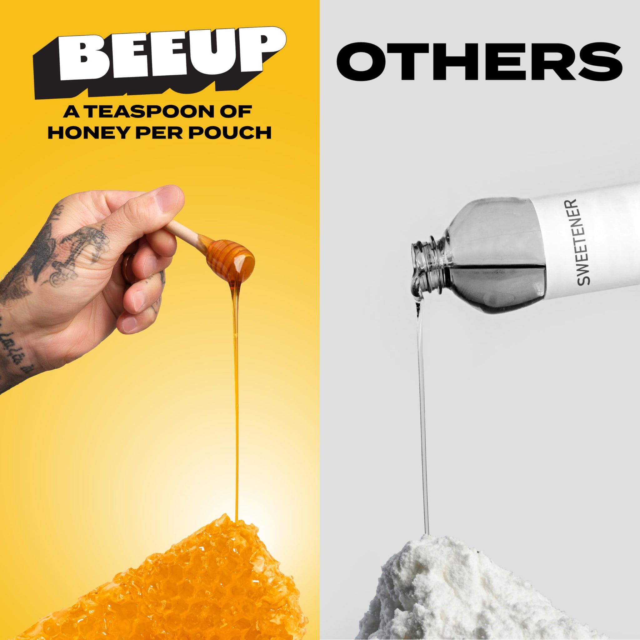 BEEUP Honey Fruit Snacks - With a Teaspoon of Honey in Every Pouch - Dye Free, No Corn Syrup - Individually Wrapped Fruit Snack Packs for School