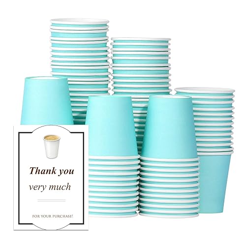 Huaiid 100 Pack 3 oz Paper Cups, Bathroom Paper Cups, Mouthwash Cups for Snack, Espresso, Perfect for Home Condos Rvs Campers (Blue)