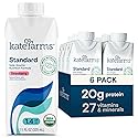 KATE FARMS Organic 1.4 High Calorie Nutrition Shake, Strawberry, 20g Protein, 27 Vitamins and Minerals, Meal Replacement, 11 oz (6 Pack)