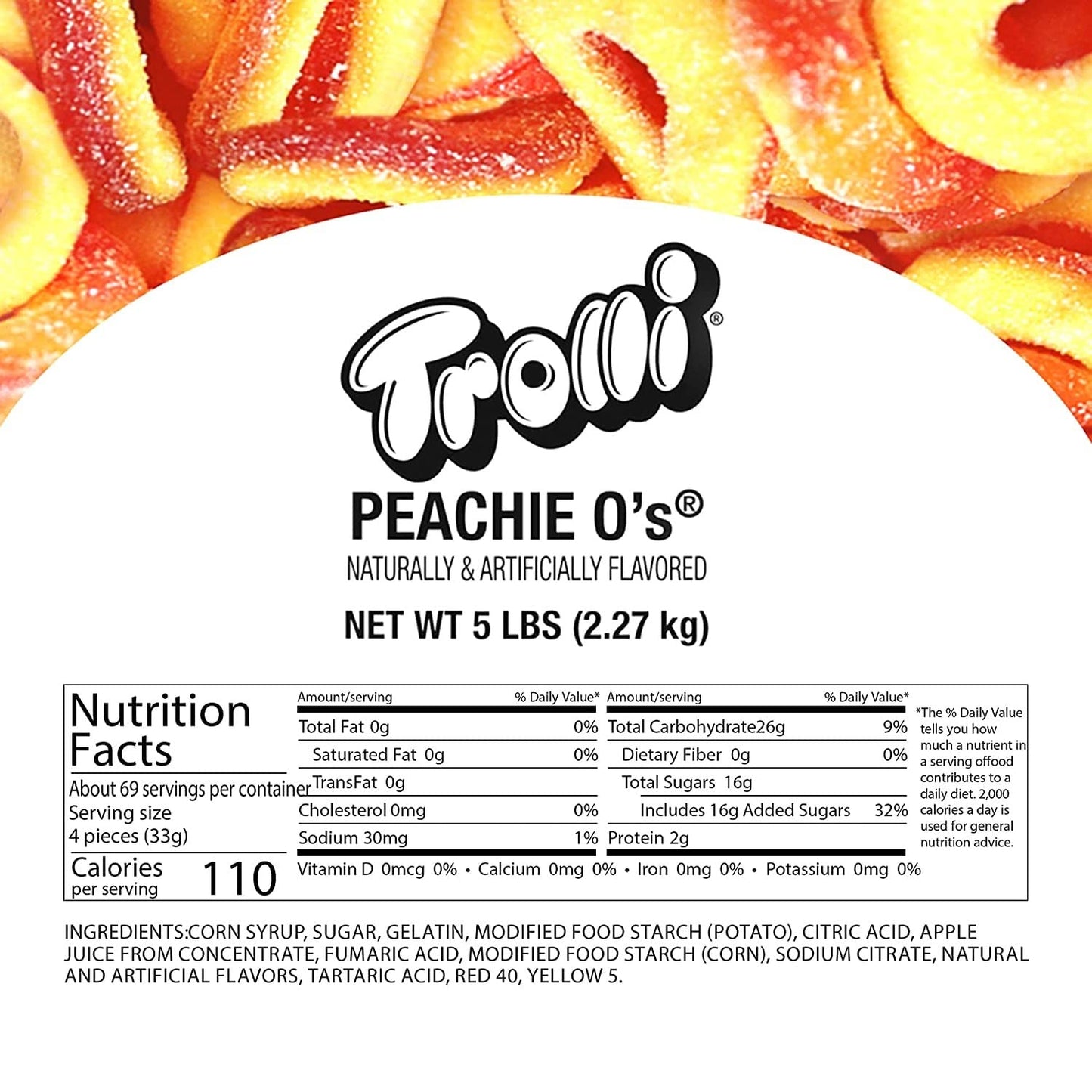 Trolli Peachie O's 5 lb. Bulk Bag