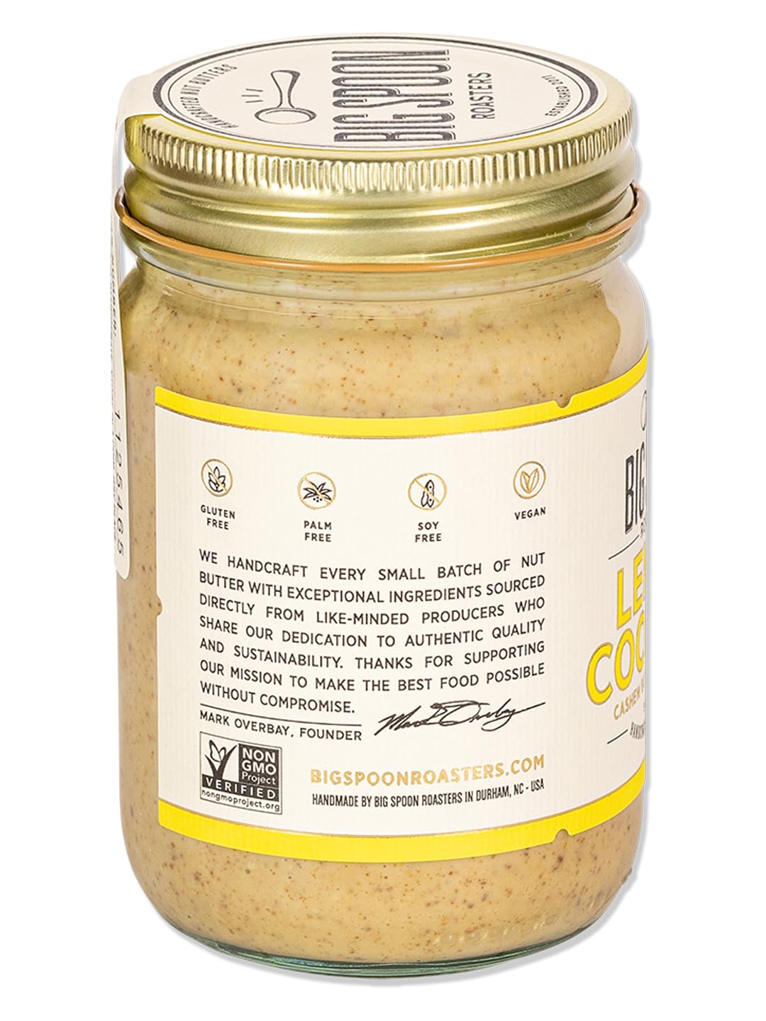 Big Spoon Roasters Lemon Cookie Cashew Butter with Sea Salt - Keto Friendly, Fair Trade Cashews - Low Sugar & Palm Oil Free - Natural Ingredients