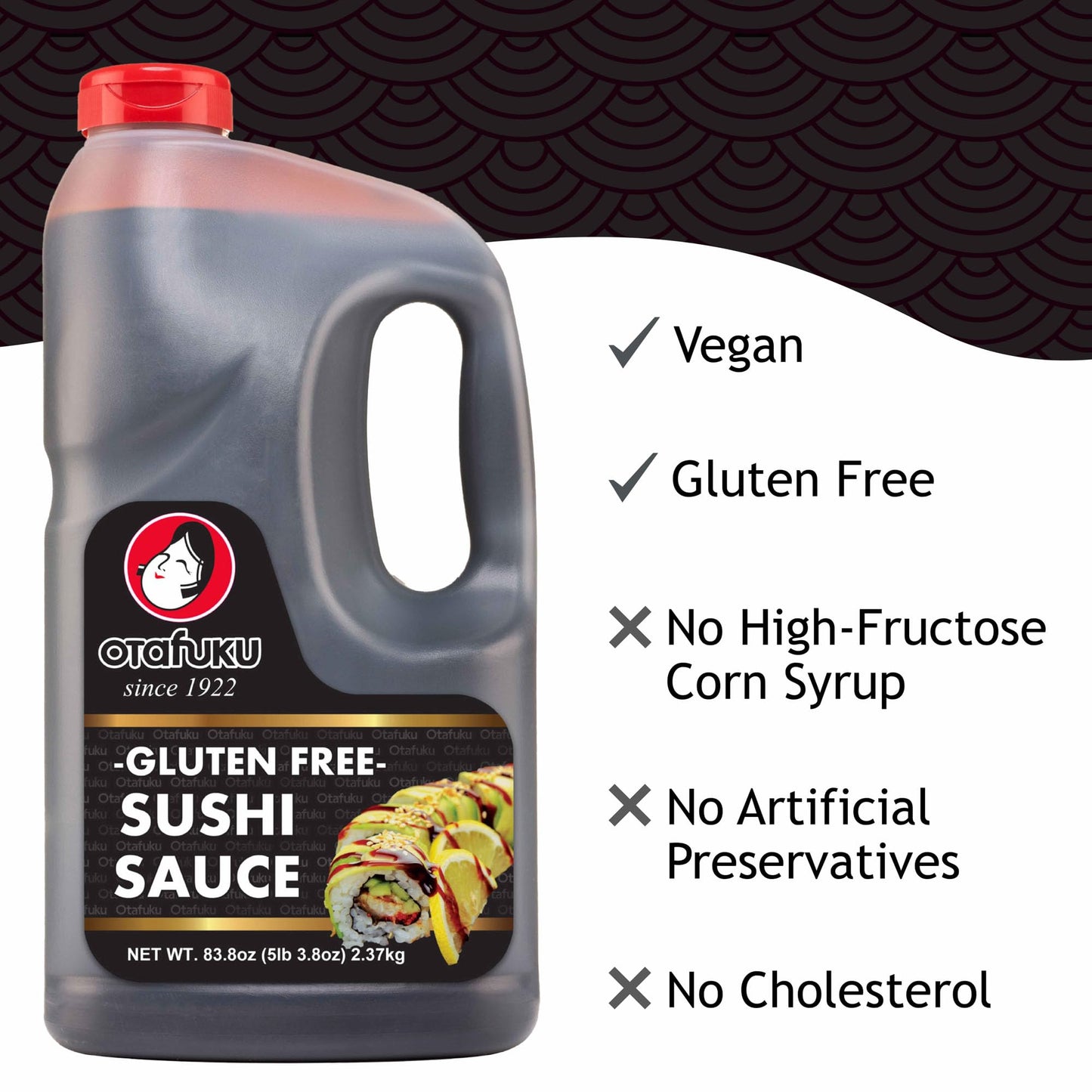 Otafuku Gluten Free Eel Sauce, Japanese Unagi Sauce for Sushi Rolls, Sashimi, Rice and Poke, Restaurant Bulk Size 83.8 Oz (1/2 Gallon)