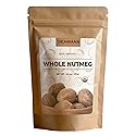 Heawans Organic Whole Nutmeg 4.5 oz, Premium Grade, Packed in a stand up resealable pouch.