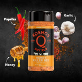 Kosmos Q Honey Killer Bee BBQ Rub Seasoning - Two 13.2 oz Shakers of Savory & Sweet Honey BBQ Pork Dry Rub for Smoking and Grilling Poultry, Ribs