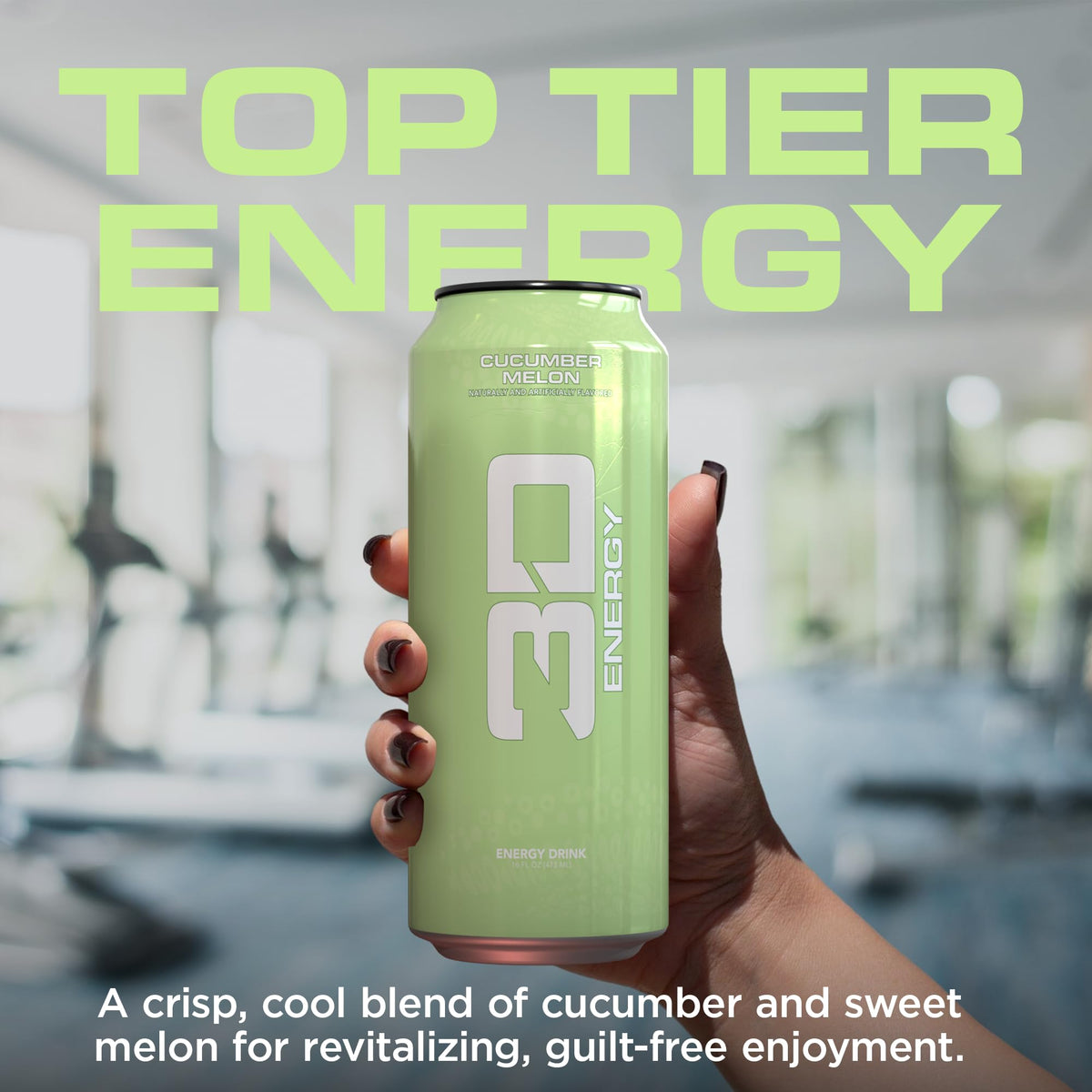 3D Sugar Free Energy Drink, Cucumber Melon, 16oz Cans, 12 Pack