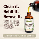 Banyan Botanicals Refined Sesame Oil - Organic Sesame Oil for Skin, Body, Hair & More - Multiple Sizes - 24 oz - Non GMO Sustainably Sourced Vegan