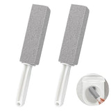 2 Pack Pumice Cleaning Stone with Handle, Toilet Bowl Cleaner Toilet Brush with Non-Slip Long Plastic Handle for Kitchen/Bath/Pool/Household Cleaning
