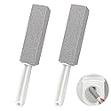 2 Pack Pumice Cleaning Stone with Handle, Toilet Bowl Cleaner Toilet Brush with Non-Slip Long Plastic Handle for Kitchen/Bath/Pool/Household Cleaning
