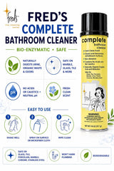 Fred's Complete Bathroom Cleaner, 18 oz Foaming Spray - Bio-Enzymatic Formula, No Acids or Caustics, Safe on All Hard Surfaces, Eliminates Odors