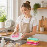 OliviaTree Dish Scrubber 5 Pack, Non Scratch Reusable Mesh Scrub Cloth for Washing Dishes Pots Pans Sink, Quick Dry Odor Resistant Sponge Alternative