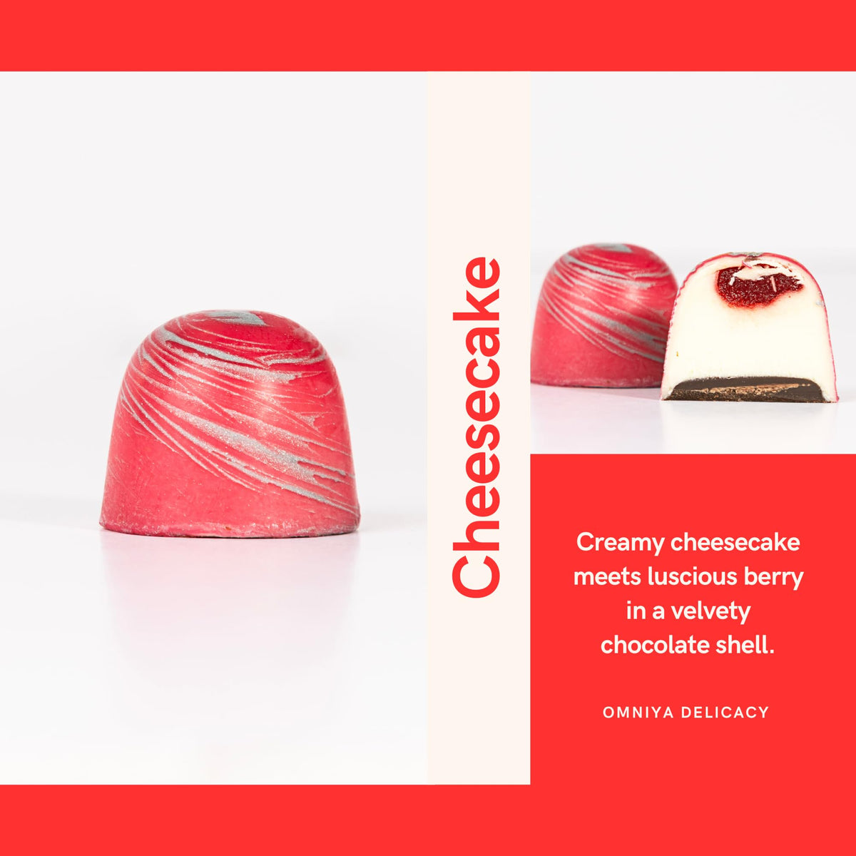 OMNIYA Delicacy Chocolate Galaxy Bonbon (7.5 oz) - 12 Pcs Gourmet White Chocolate with Raspberry and Cheesecake Crème - Luxurious Artisan Dessert Gift
