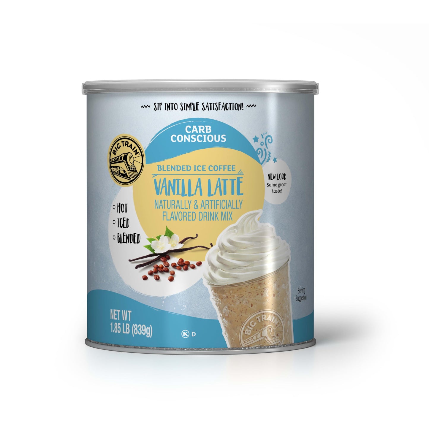 Big Train Low Carb Vanilla Latte Blended Ice Coffee, 1.85 Pound (Pack of 2)