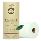 ANJIA® Jumbo Roll 40 Sheets/Roll Heavy Duty Reusable Bamboo Rayon Towels Great as Kitchen Towels, Dish Towels, Cleaning Rags, Shop Towels, and Swedish