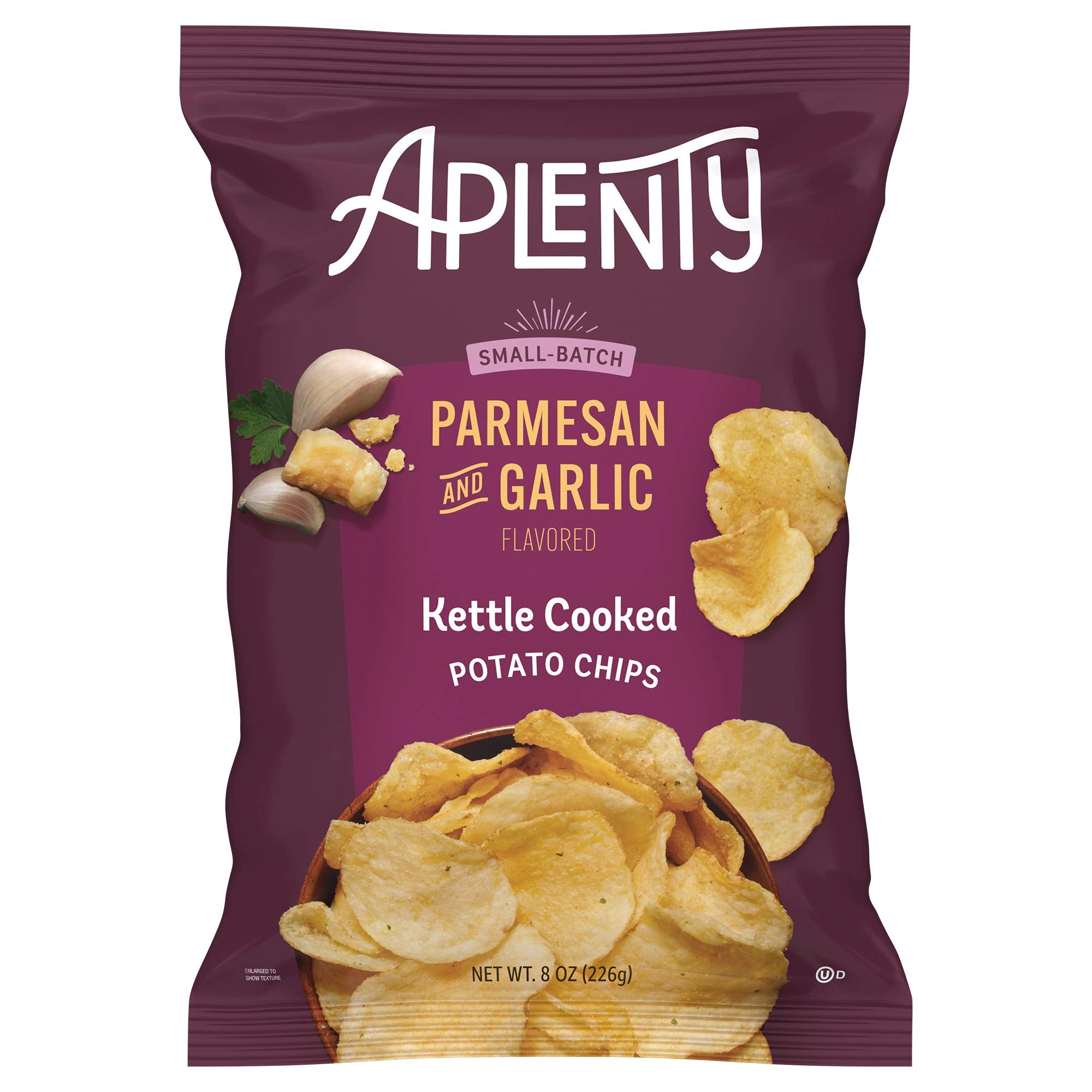 Amazon Brand, Aplenty Parmesan and Garlic Kettle Cooked Potato Chips, 8 Oz