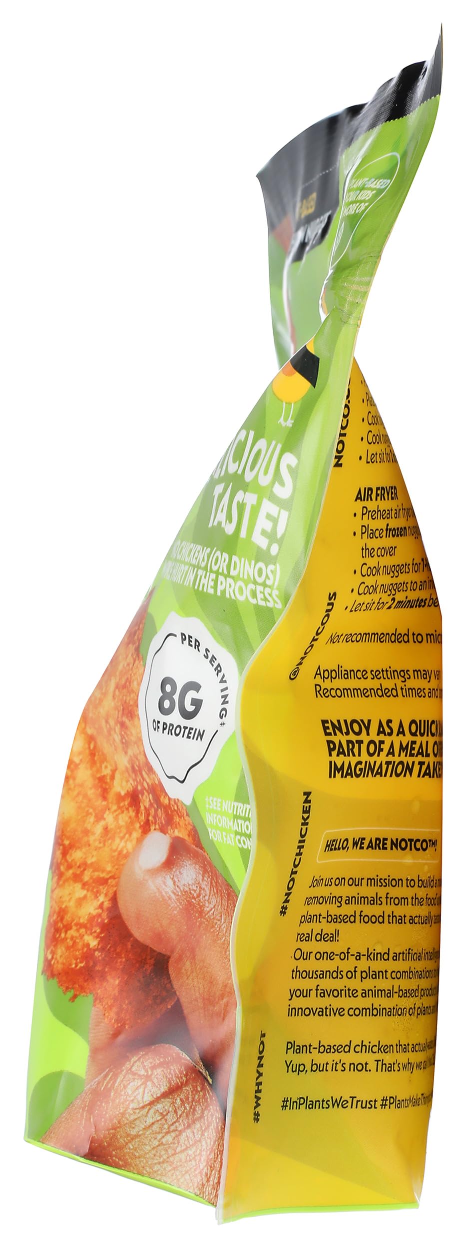 NotCo NotChicken Dinos Frozen Plant-Based Breaded Chicken Nuggets, 8 oz Pouch
