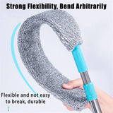Retractable Gap Dust Clean Under Appliance Microfiber Duster Dust Cleaning Brush with Extendable 3 Pole (31.5''-59.1''),Bendable Removable Washable