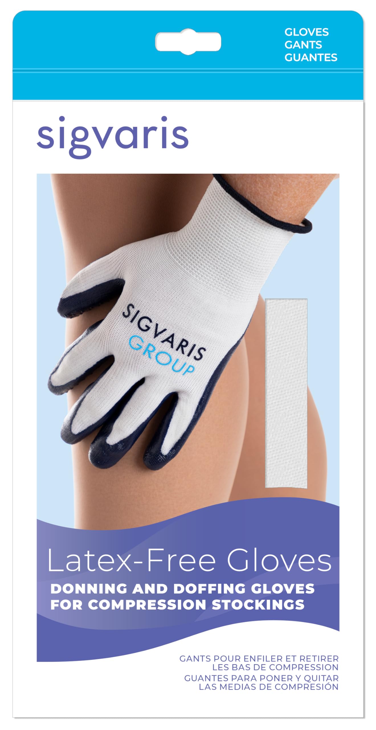 Sigvaris Accessories 592RPRX Latex-Free Unisex Donning Gloves for Practical & Protective Application of Compression Stockings, Socks, Hosiery, 1 Pair