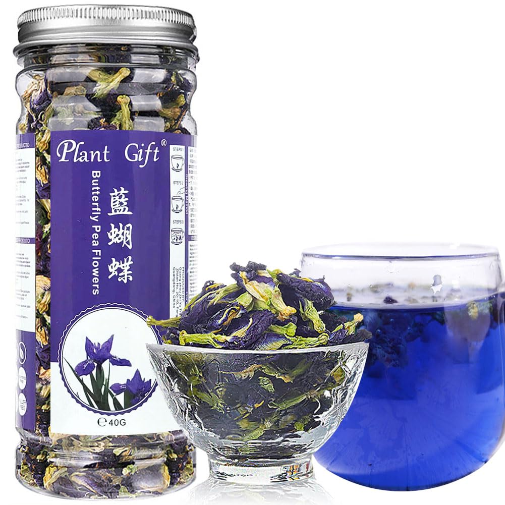 Plant Gift Dried Blue Butterfly Pea Flowers Tea, (Clitoria Ternatea) Edible Flowers, Dragon Pea Flower, Butterflies Tea Recipes Food Coloring